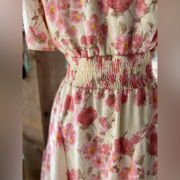Vintage Rabbit Designs Cottage-Core Romantic Candlelight Pink Floral Dress 8 - Picture 7 of 11